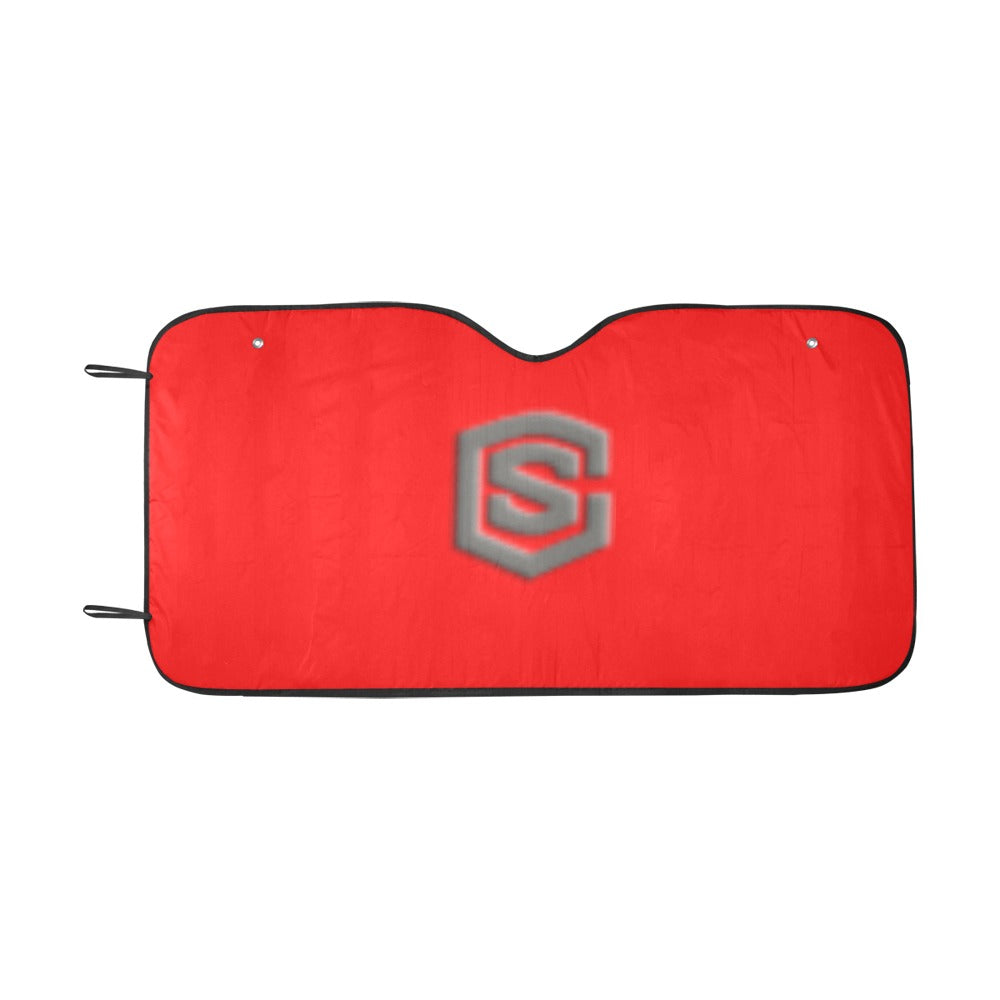 RED AUTO SUN SHADE WITH GRAY LOGO Auto Sun Shade 55" x 29.53"