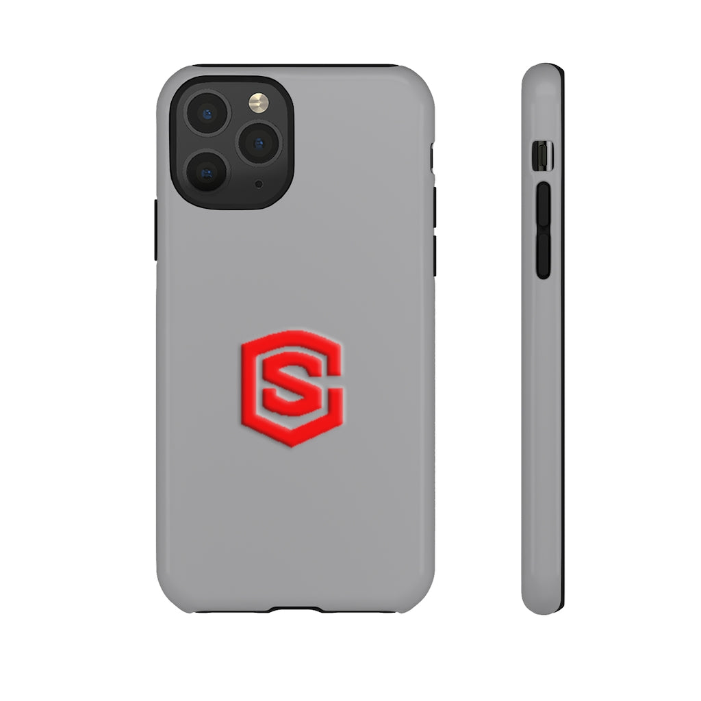 Grey Tough Cases Red Logo