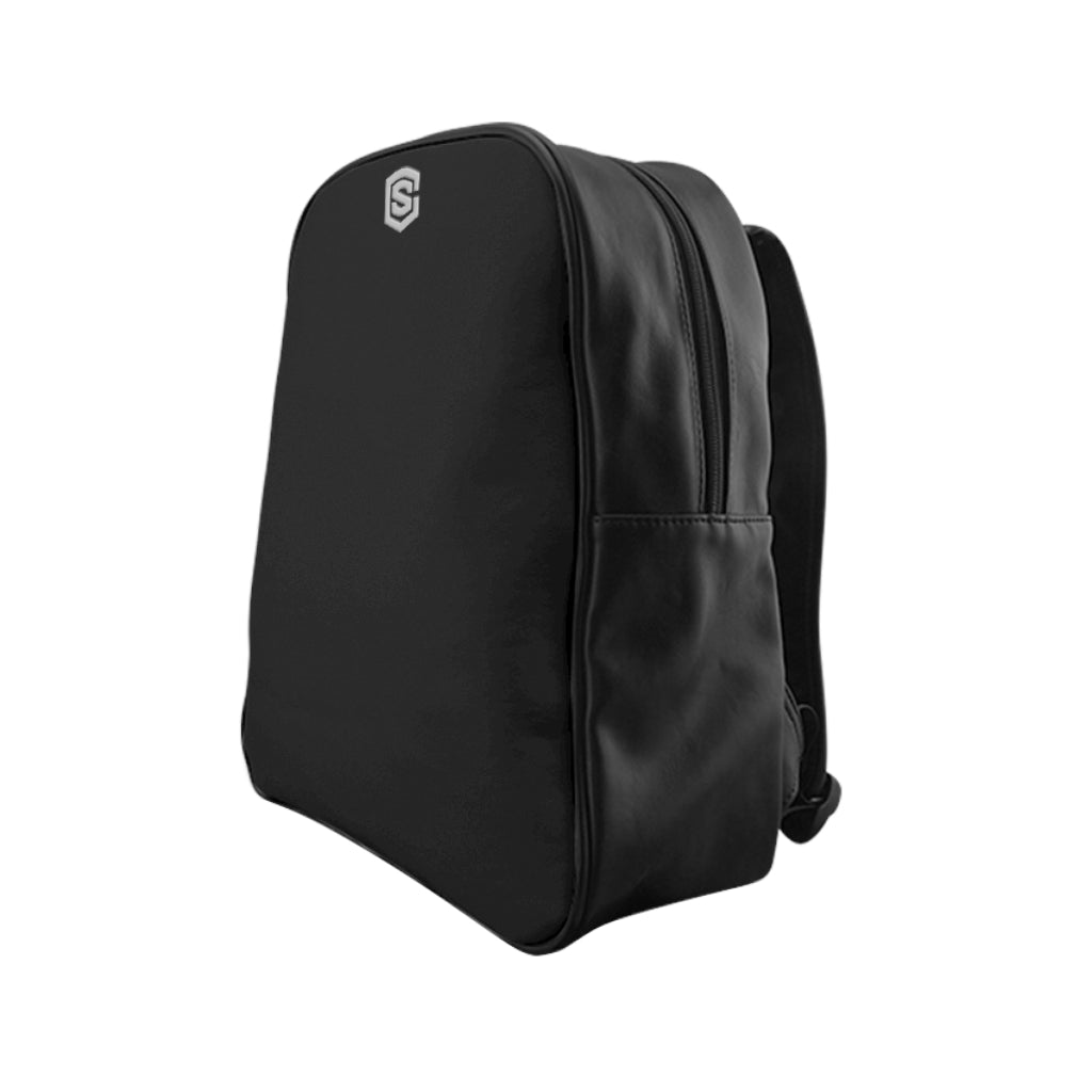 School Backpack Silver Logo