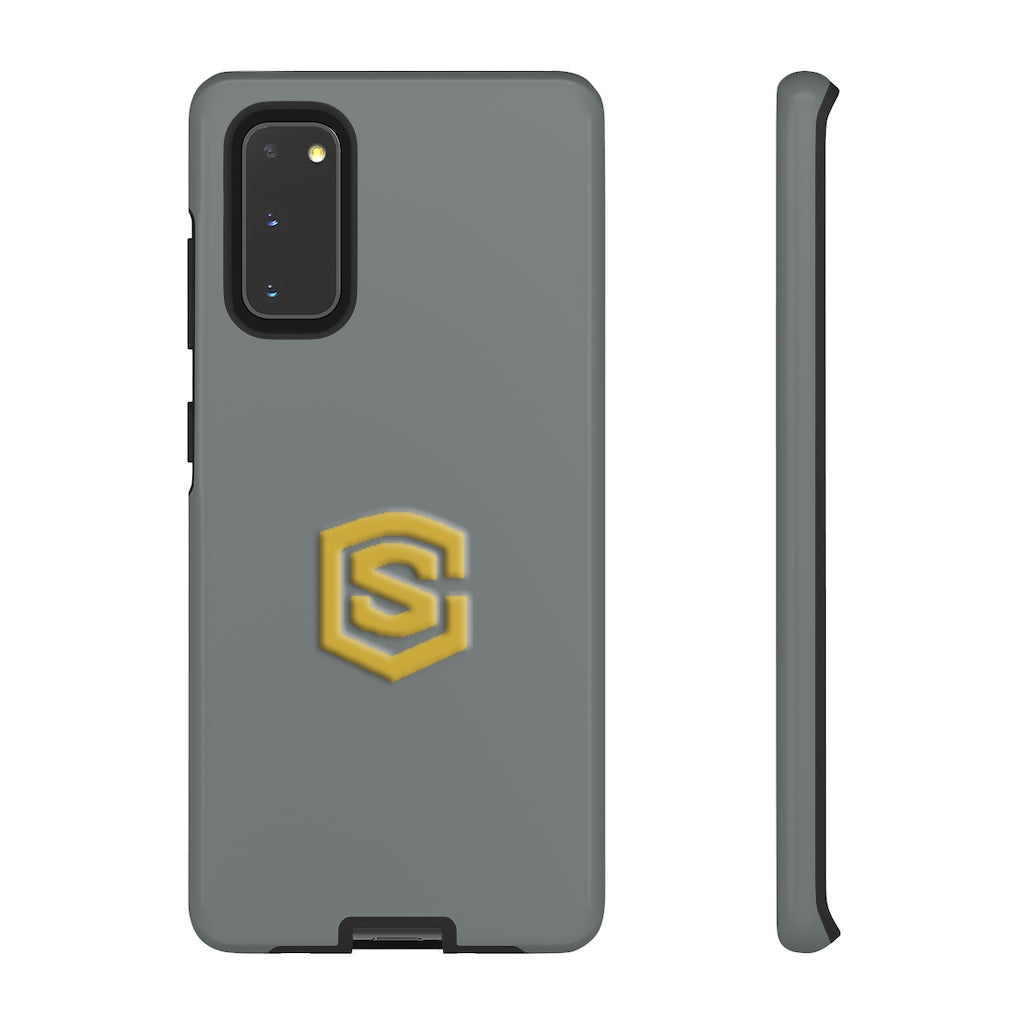 Grey Tough Cases Gold Logo