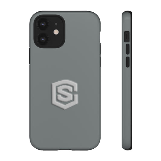 Grey Tough Cases Silver Logo