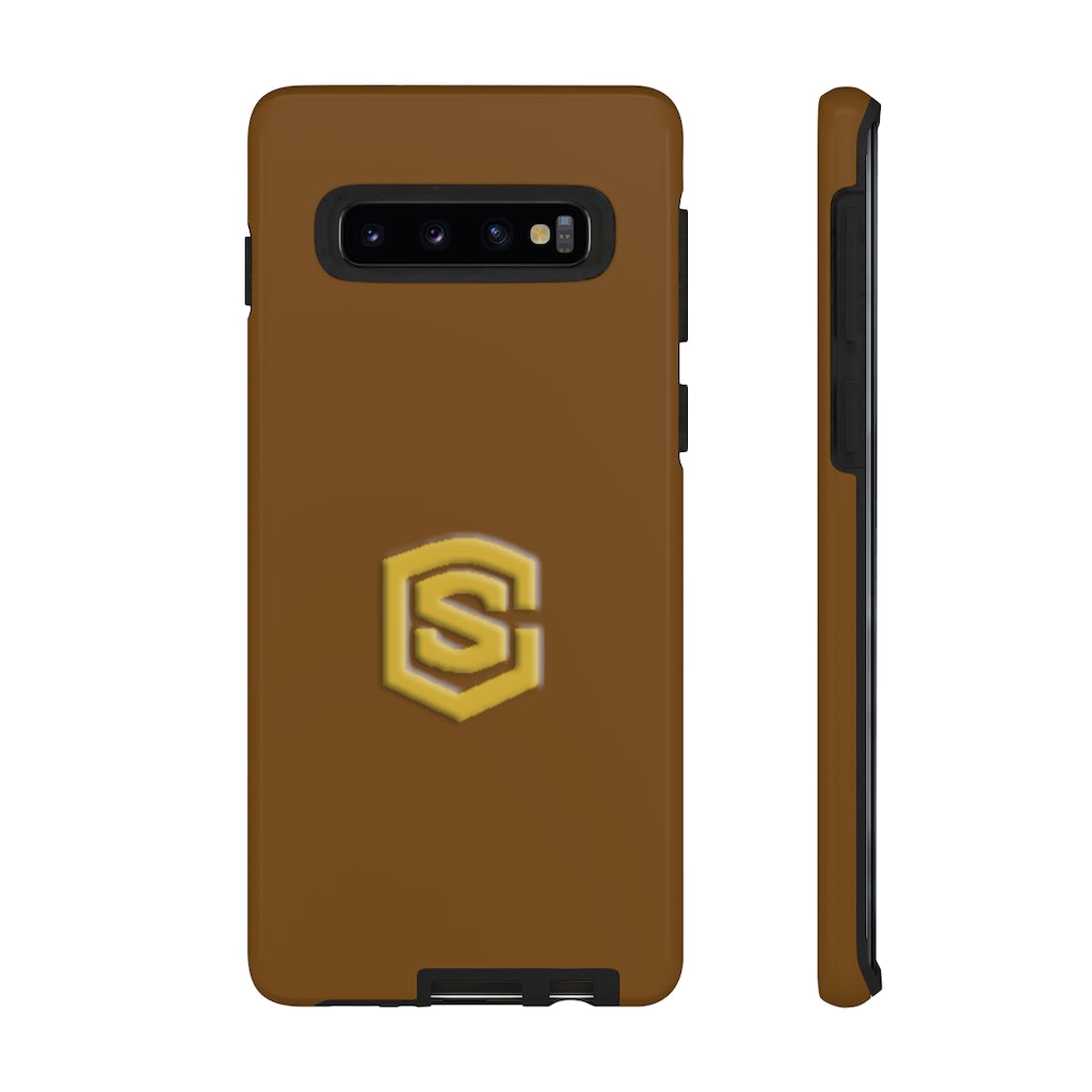 Brown Tough Cases Gold Logo