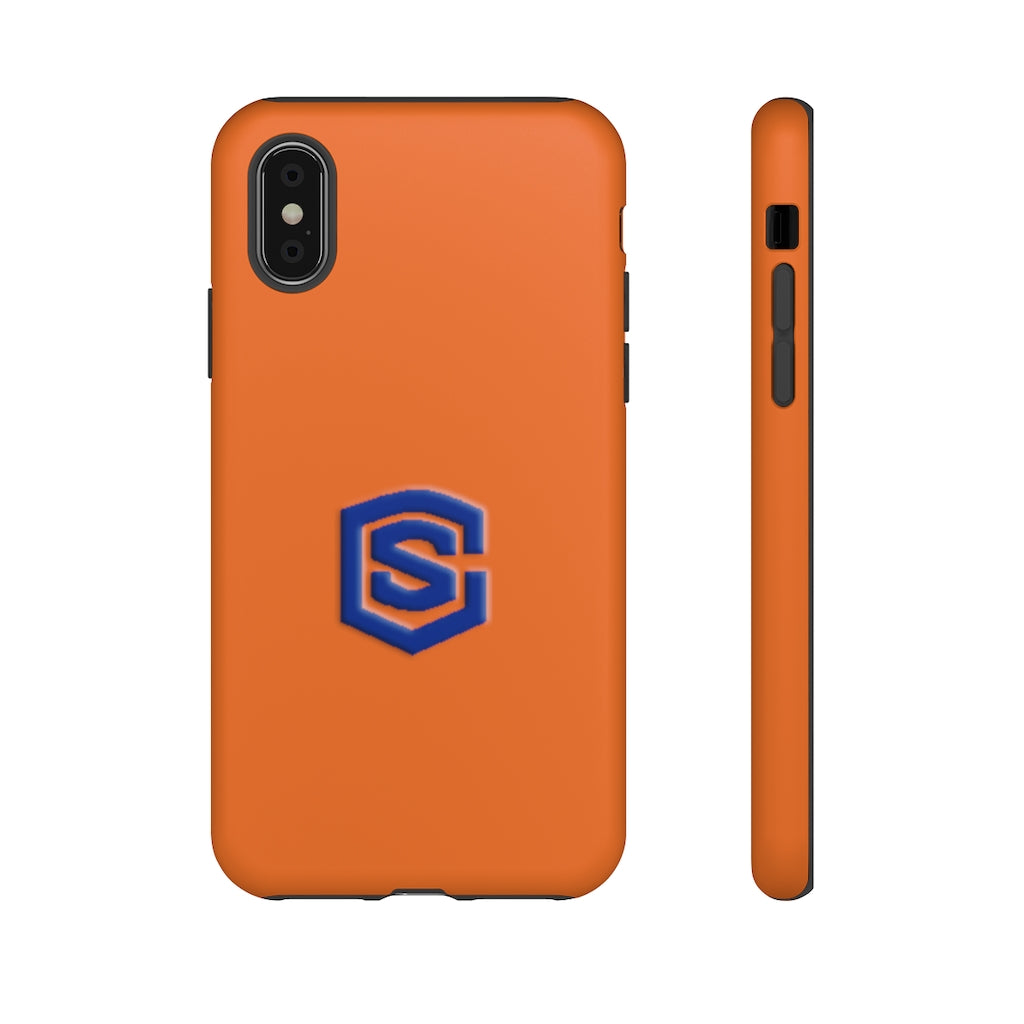 Orange Tough Cases Blue Logo