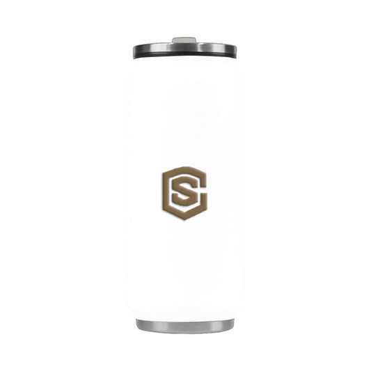 White Stainless Steel Vacuum Mug (13.7 OZ) with Brown Logo Stainless Steel Vacuum Mug (13.7 OZ)
