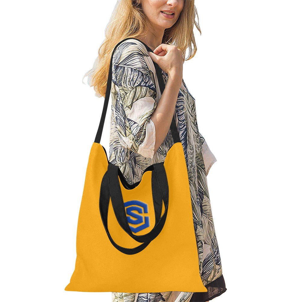 Orange All Over Print Canvas Tote Bag With Blue Logo All Over Print Canvas Tote Bag(Model1698)(Medium)