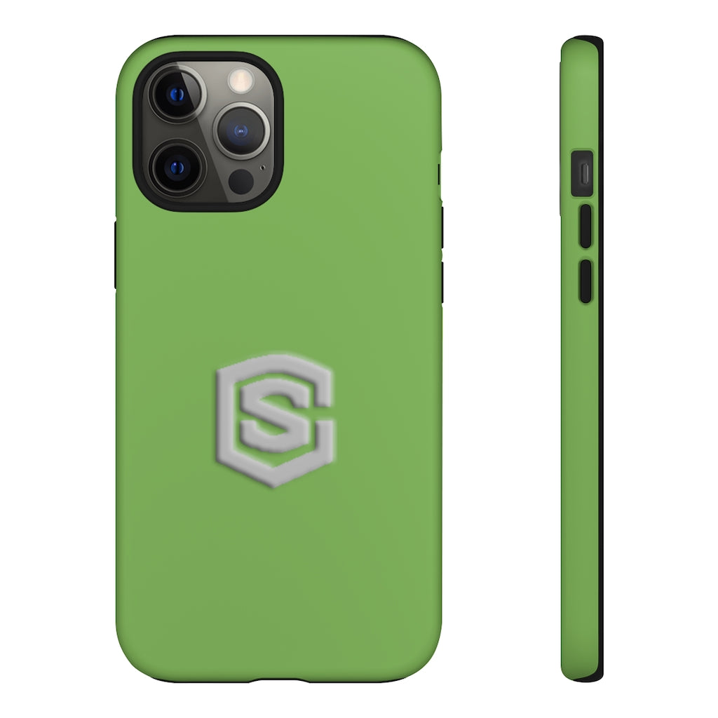 Green Tough Cases Silver Logo