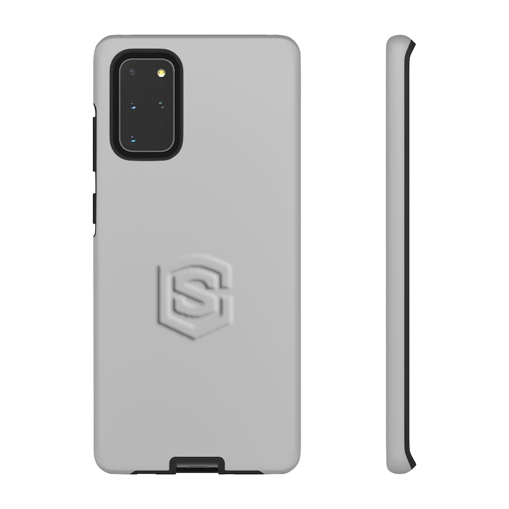 Grey Tough Cases Silver Logo