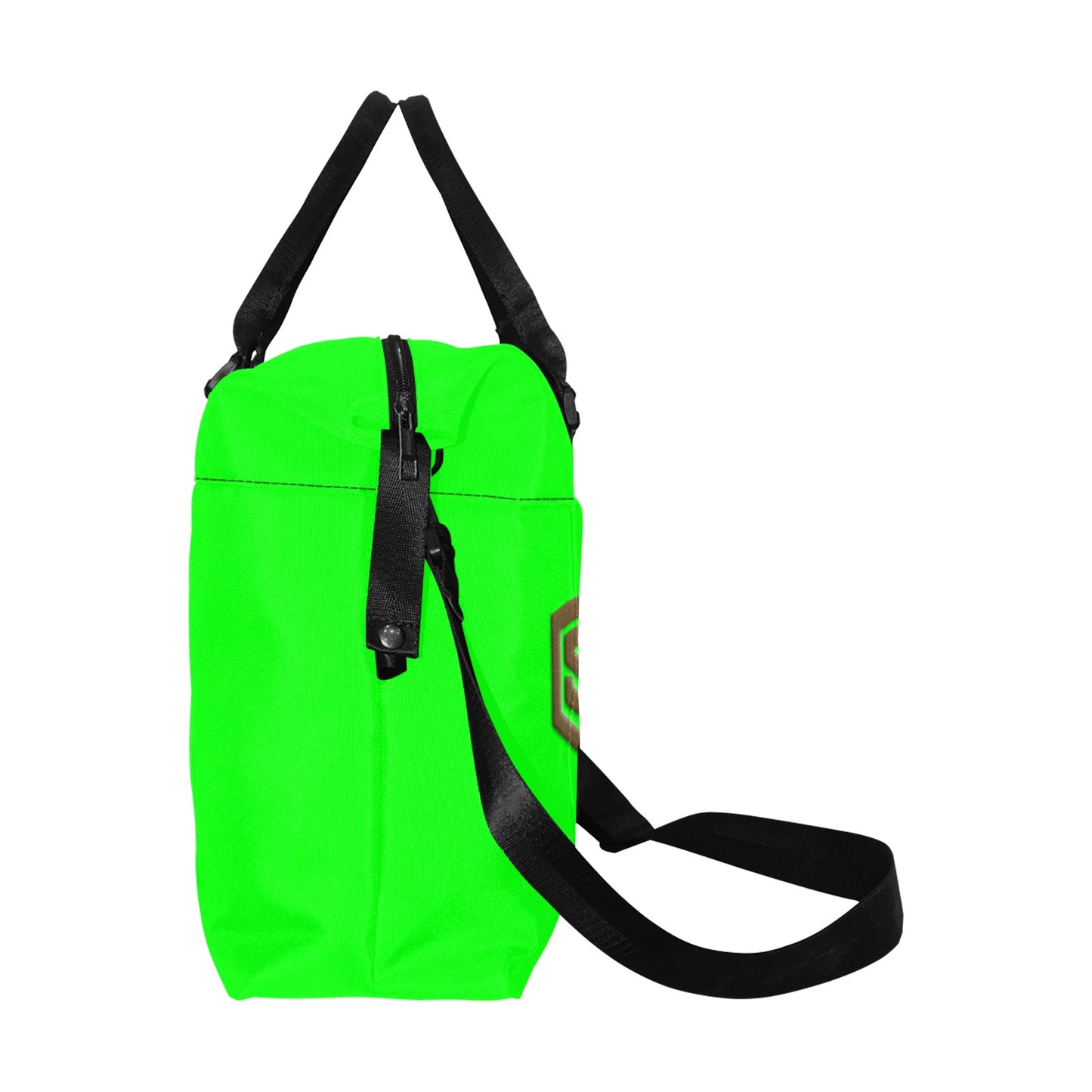 Green Large Capacity Duffle Bag With Brown Logo Large Capacity Duffle Bag(Model1715)