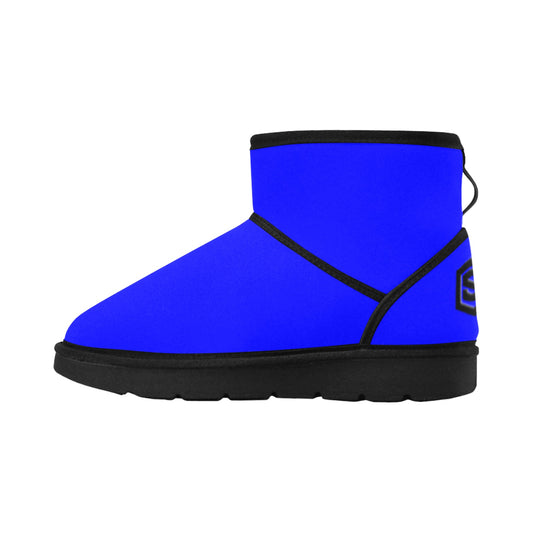 BLUE Low Top Men's Snow Boots WITH BLACK LOGO Low Top Men's Snow Boots (Model 049)