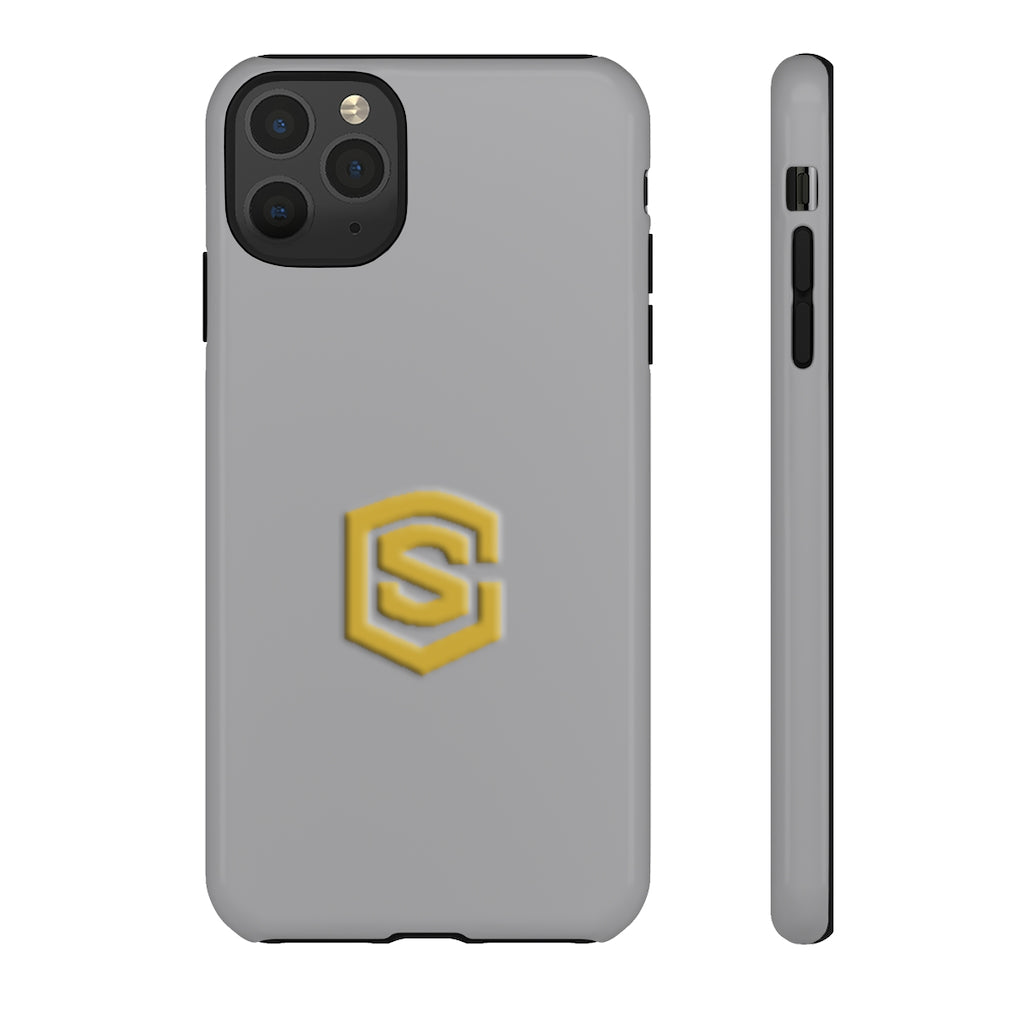 Grey Tough Cases Gold Logo