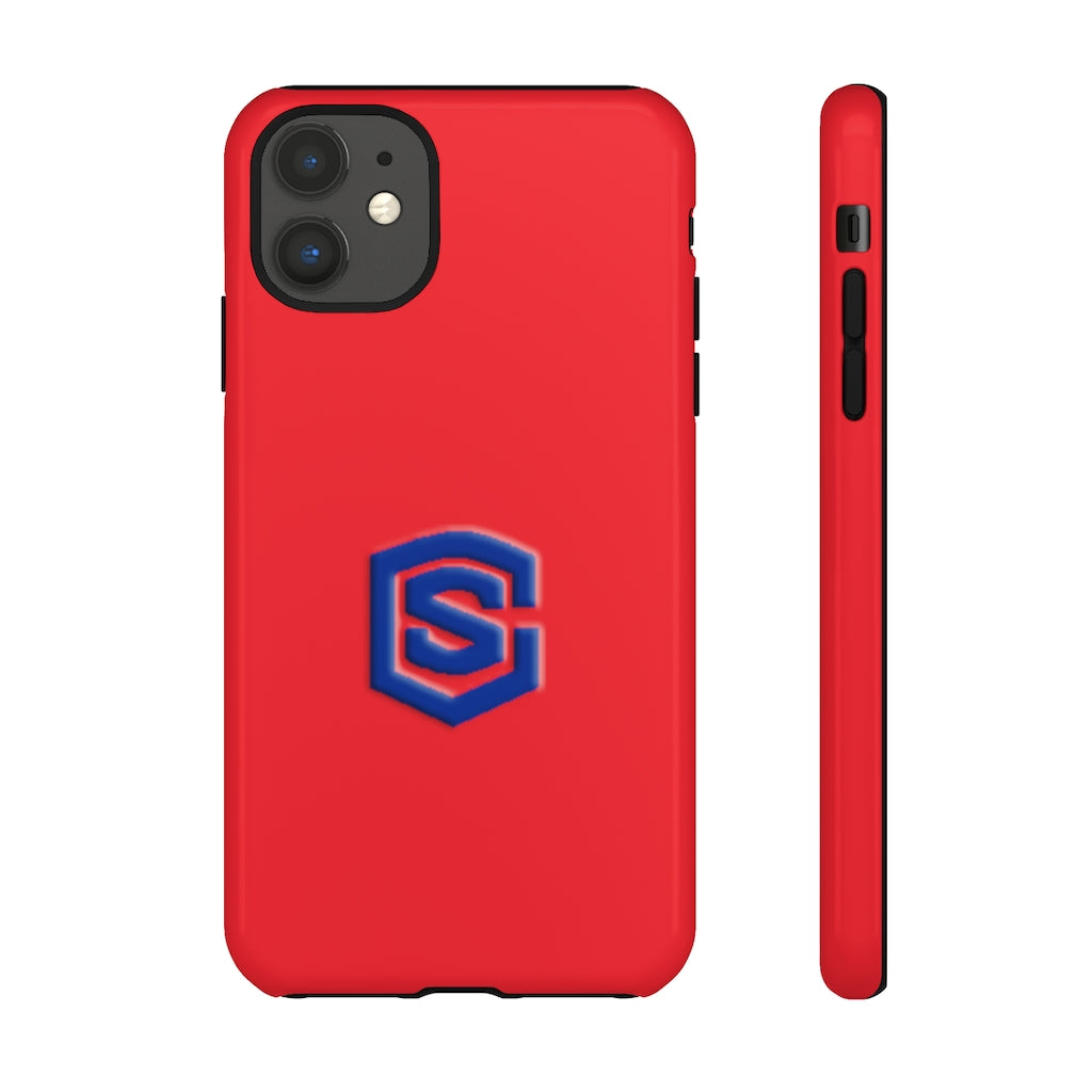 Red Tough Cases Blue Logo