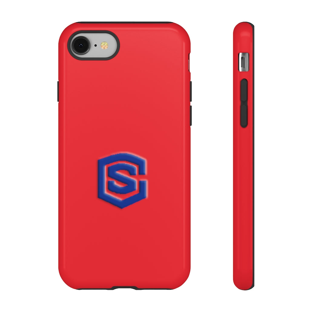 Red Tough Cases Blue Logo