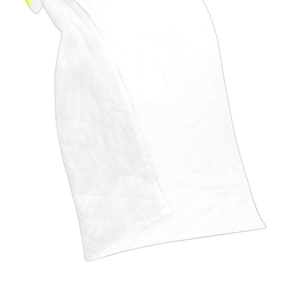 White Custom Quilt Yellow Logo Custom Quilt 50" x 60"