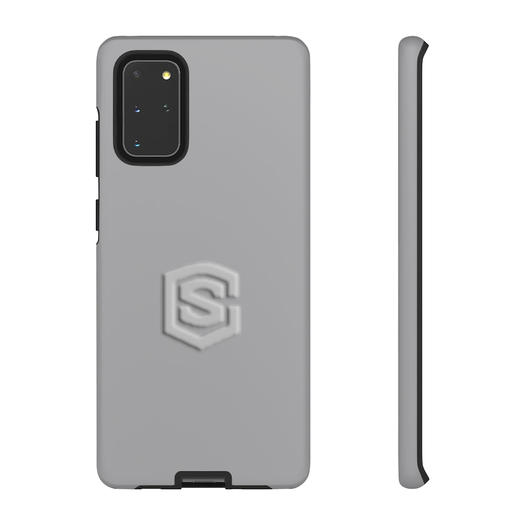 Grey Tough Cases Silver Logo