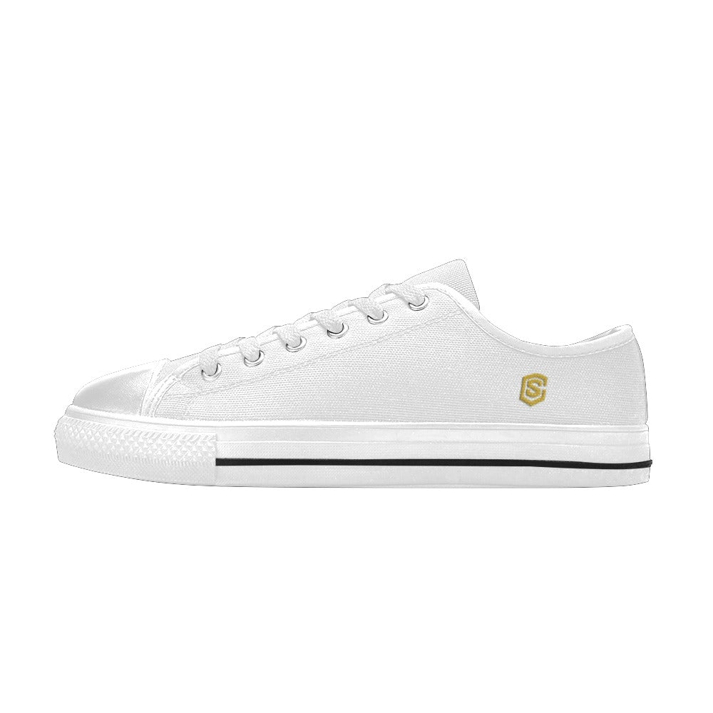 Gold Logo Men's Classic Canvas Shoes (Model 018)
