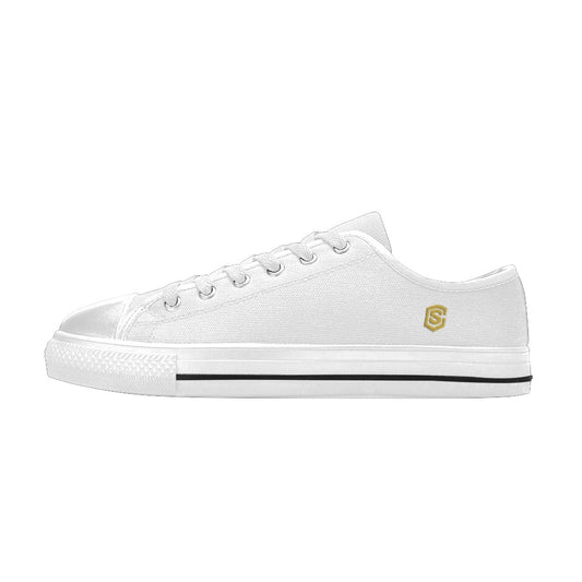 Gold Logo Men's Classic Canvas Shoes (Model 018)