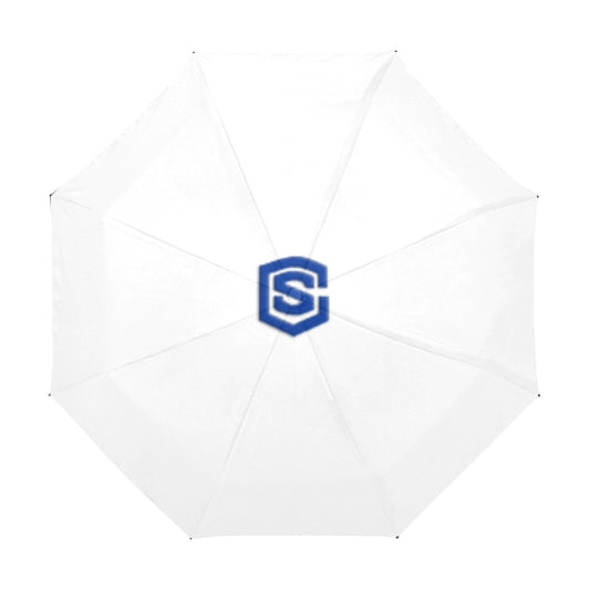 White Anti-UV Automatic Umbrella With Blue Logo Anti-UV Automatic Umbrella(Outside Printing)(Model U09)