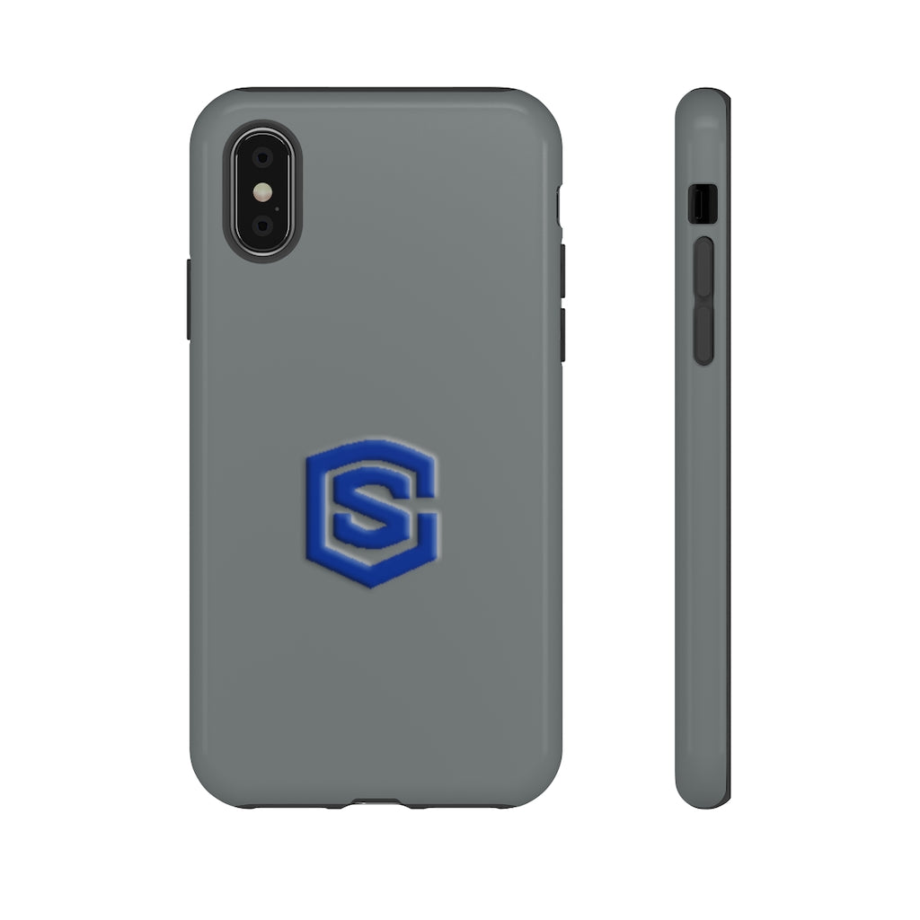 Grey Tough Cases Blue Logo