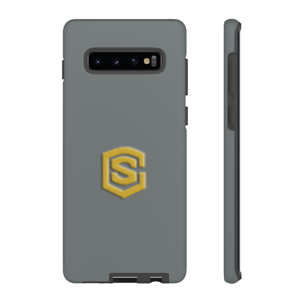 Grey Tough Cases Gold Logo