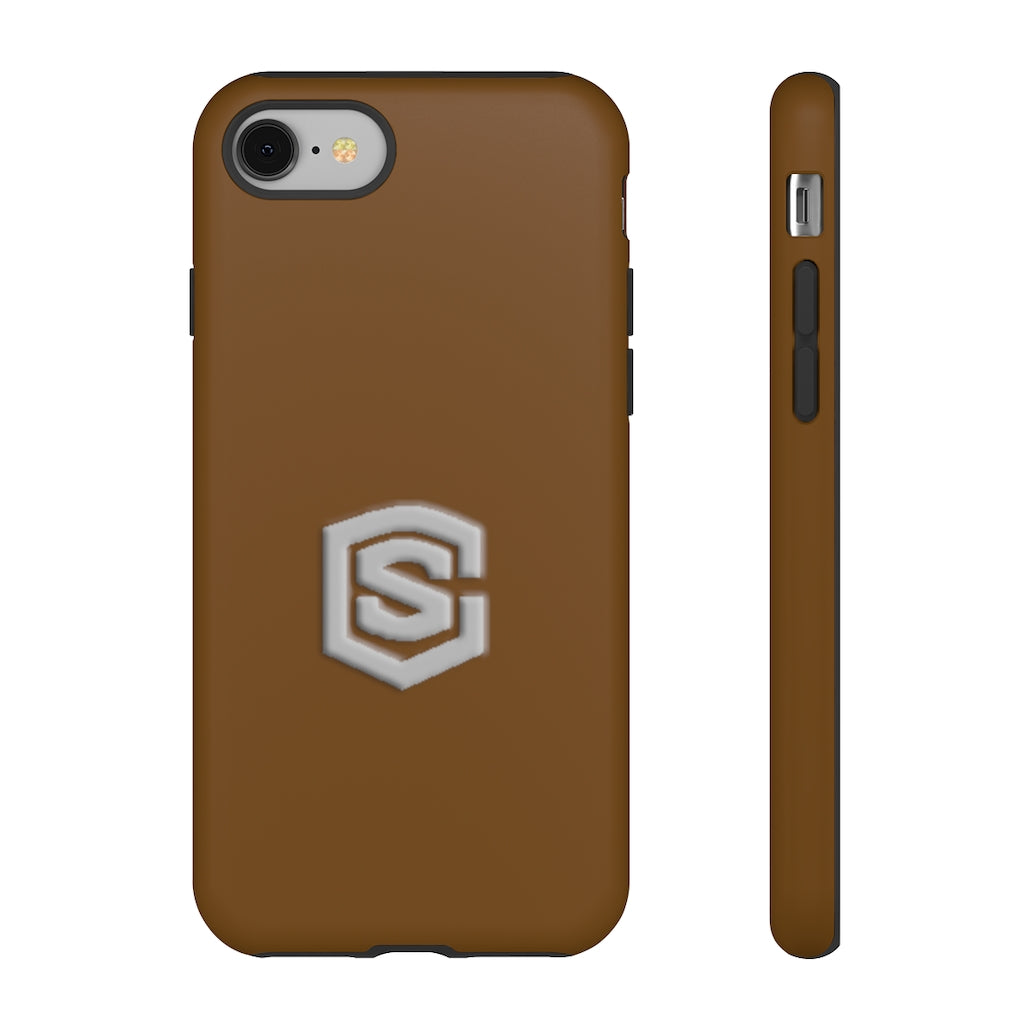Brown Tough Cases Silver Logo