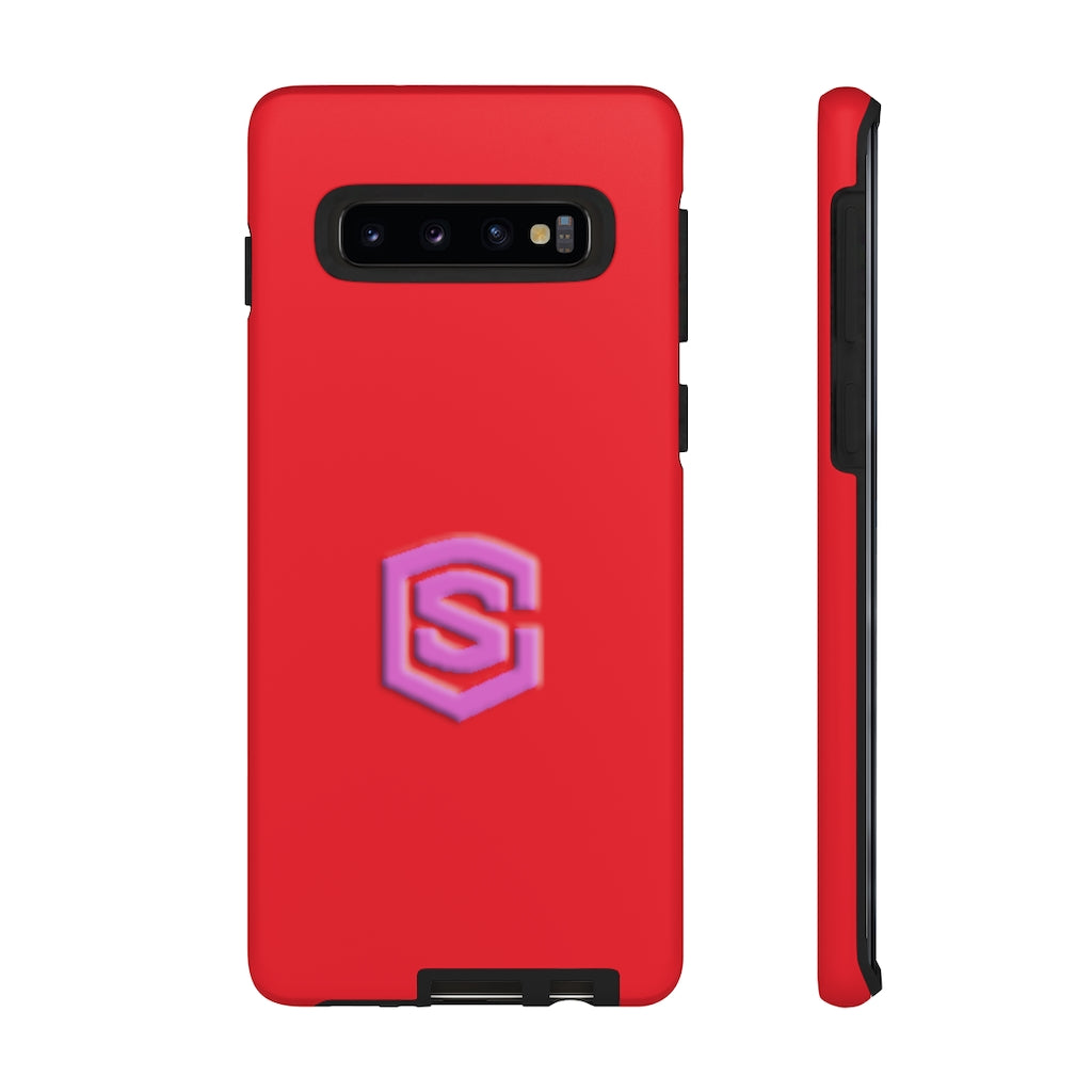 Red Tough Cases Pink Logo