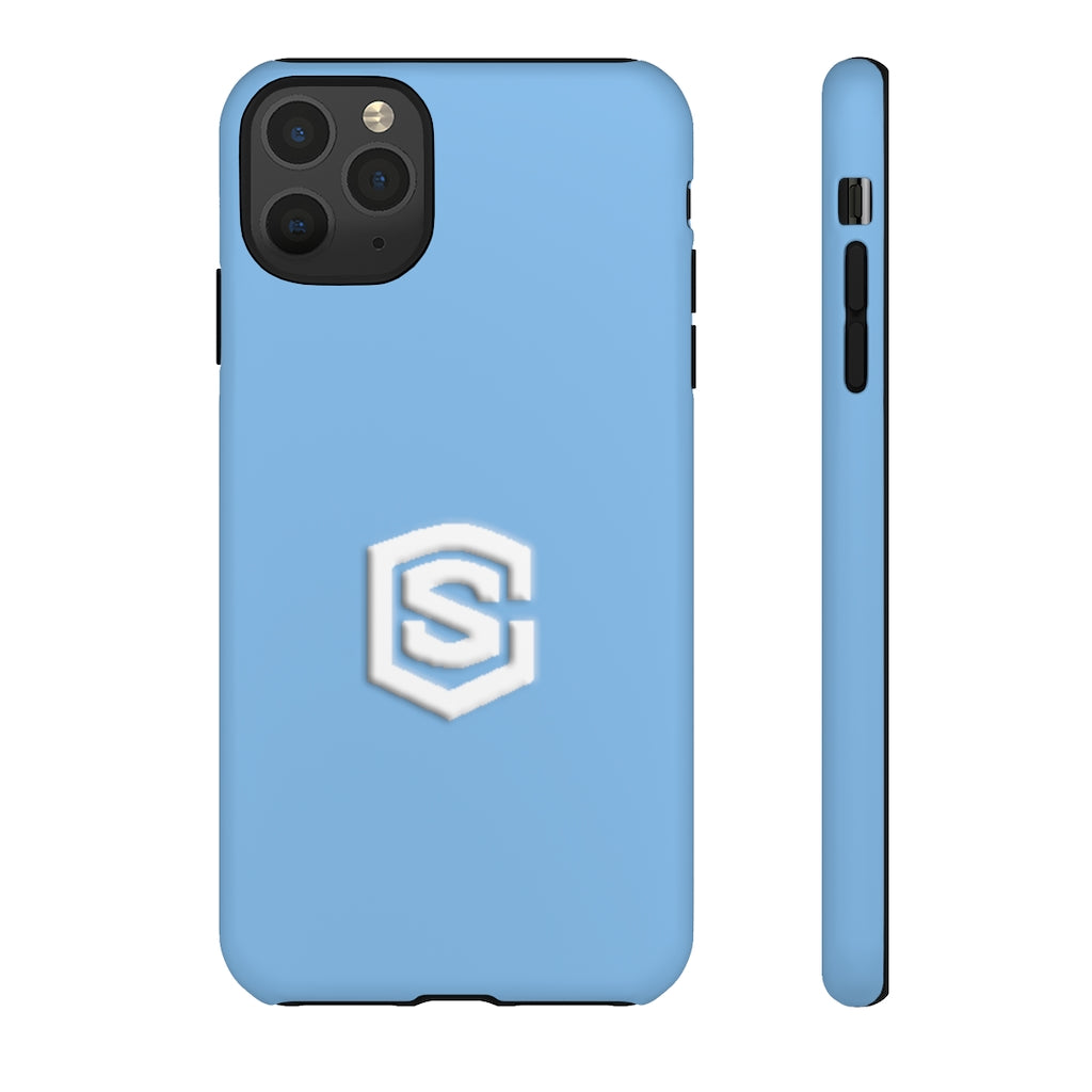 Light Blue Tough Cases White Logo