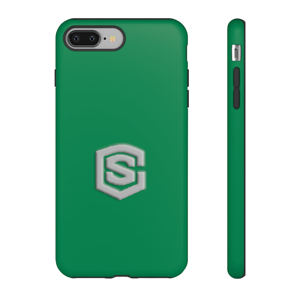 Green Tough Cases Silver Logo