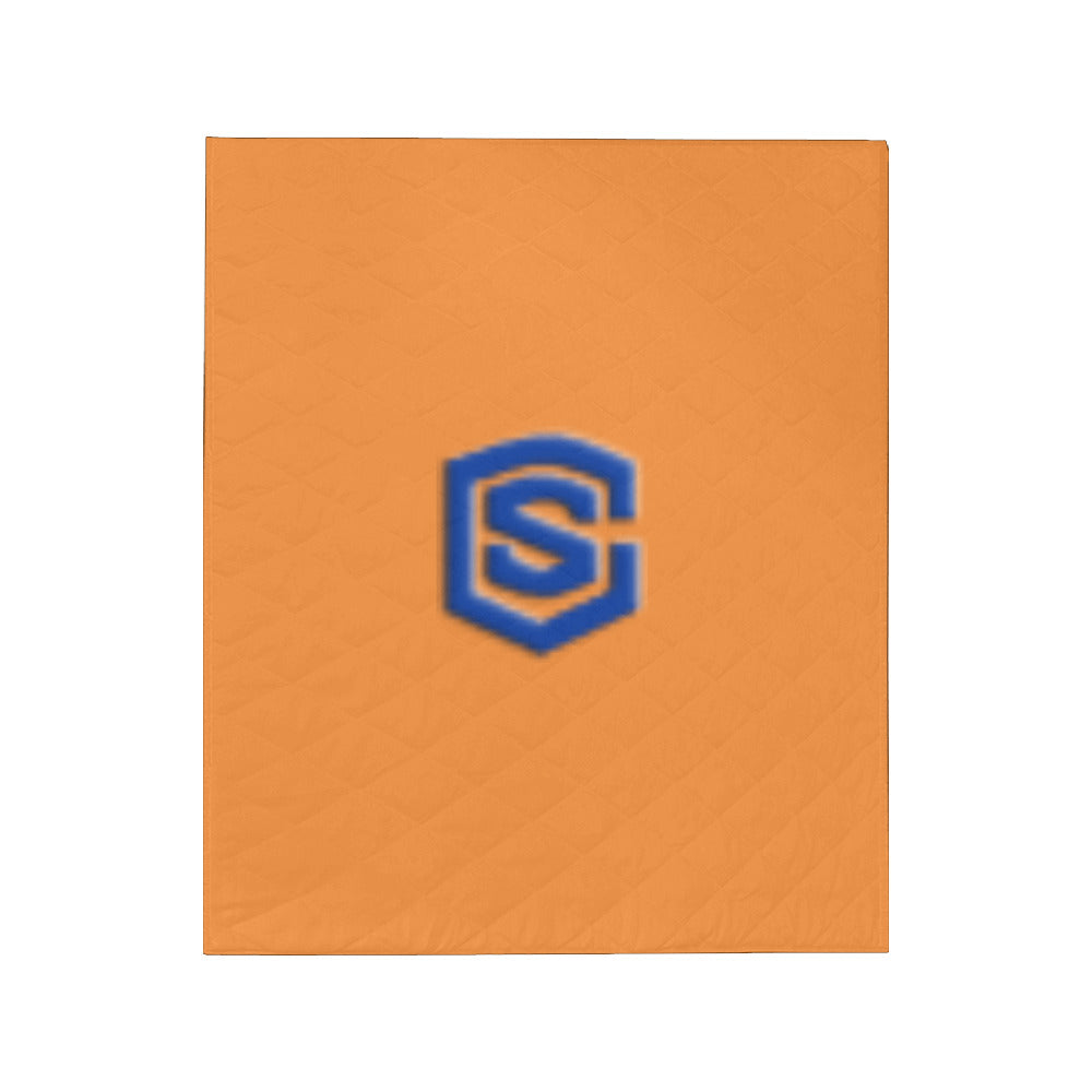 Orange Custom Quilt Blue Logo Custom Quilt 50" x 60"