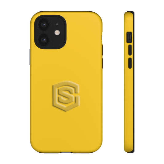 Yellow Tough Cases Gold Logo