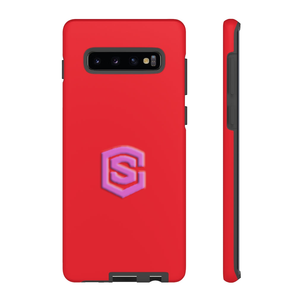 Red Tough Cases Pink Logo