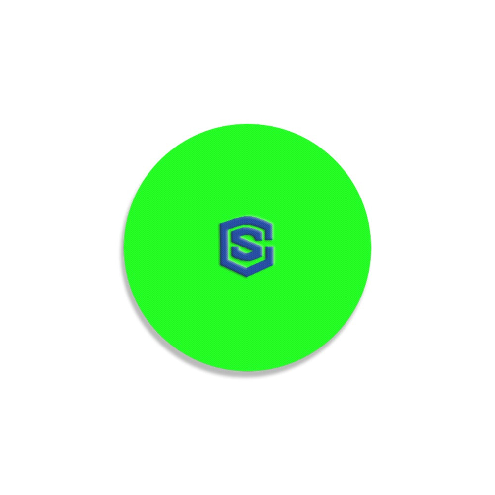 Green Round Coaster with Blue Logo Round Coaster