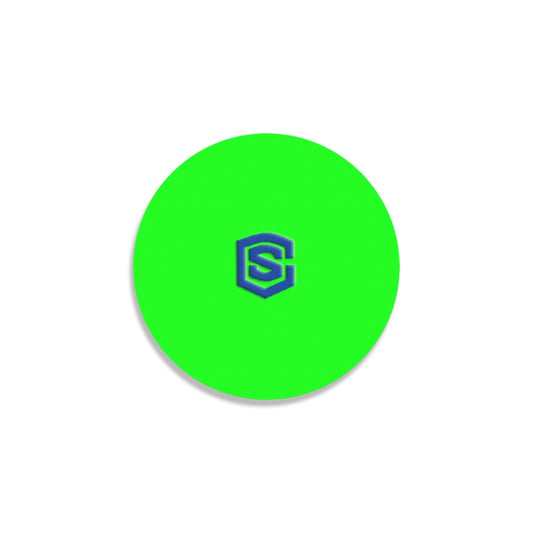 Green Round Coaster with Blue Logo Round Coaster