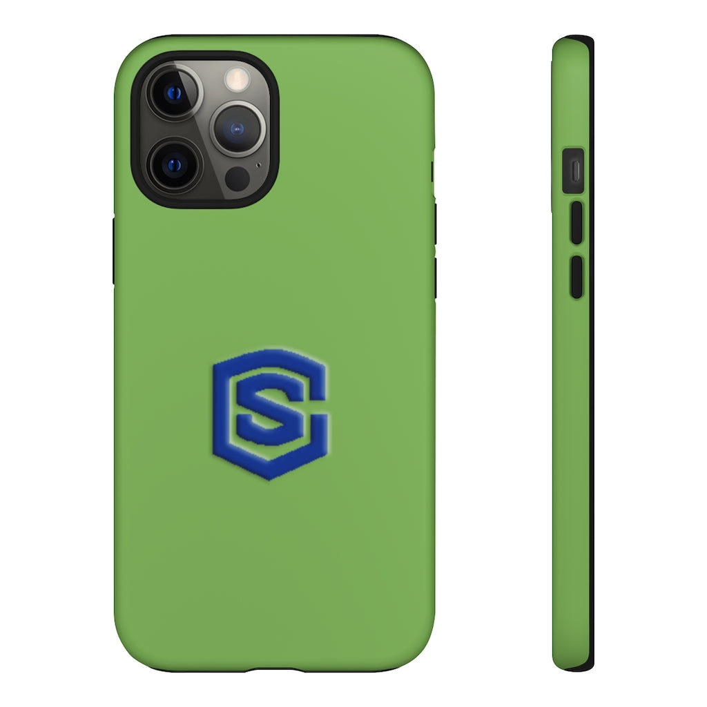 Green Tough Cases Blue Logo