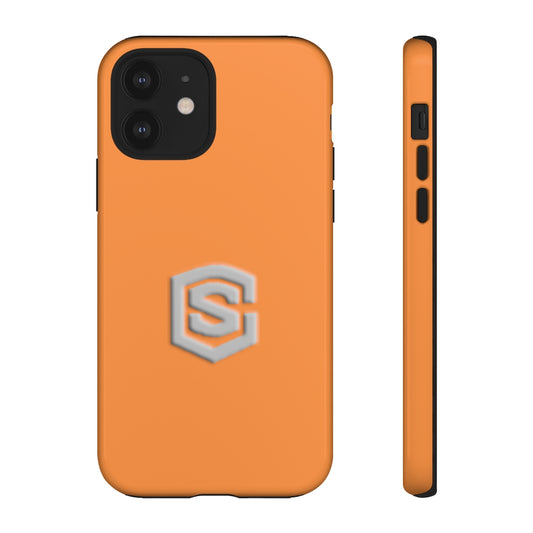 Orange Tough Cases Silver Logo