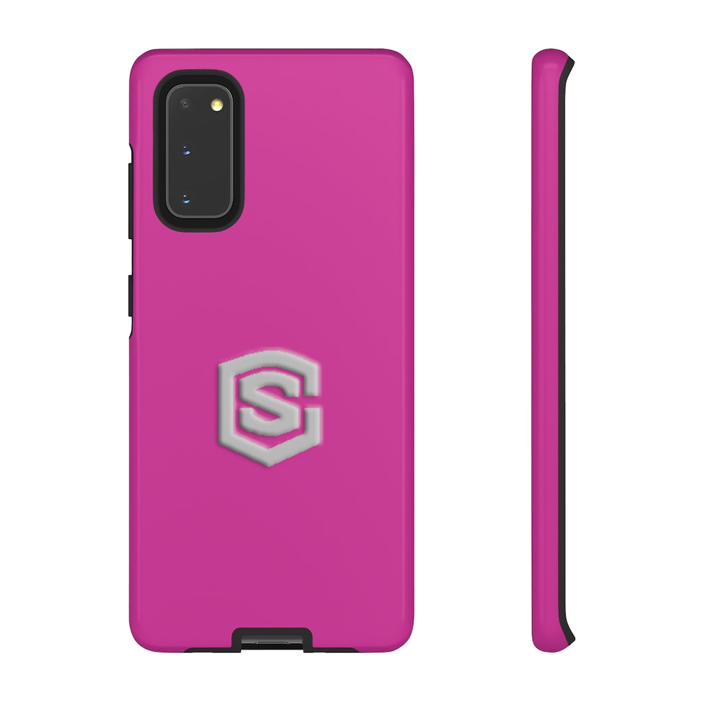 Pink Tough Cases Silver Logo