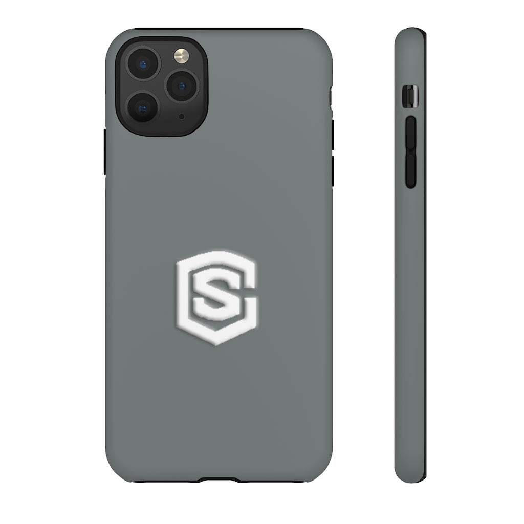 Grey Tough Cases White Logo
