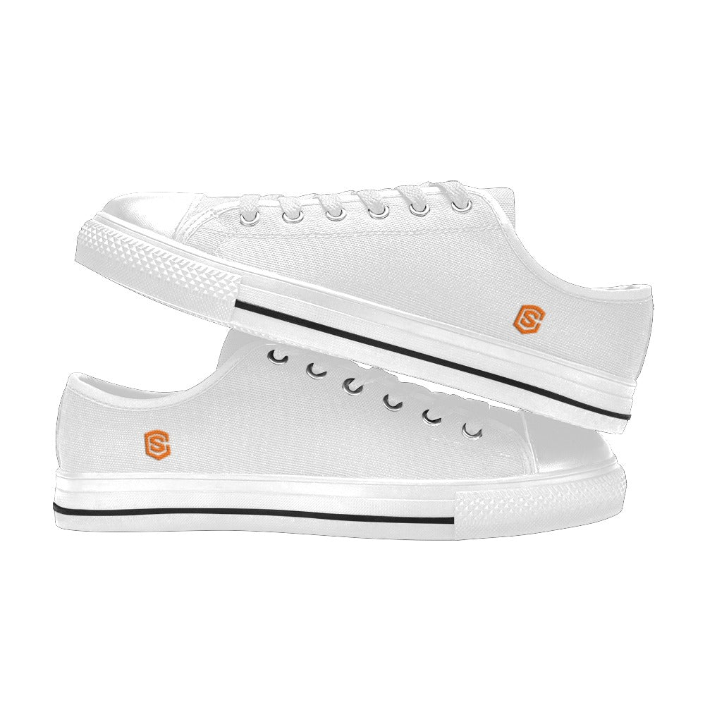 Orange Logo Men's Classic Canvas Shoes (Model 018)