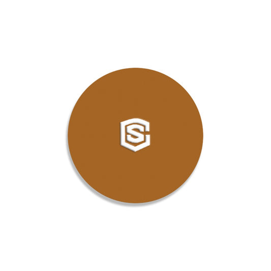 Brown Round Coaster with White Logo Round Coaster