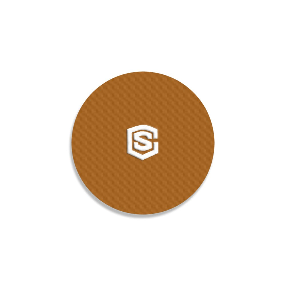 Brown Round Coaster with White Logo Round Coaster