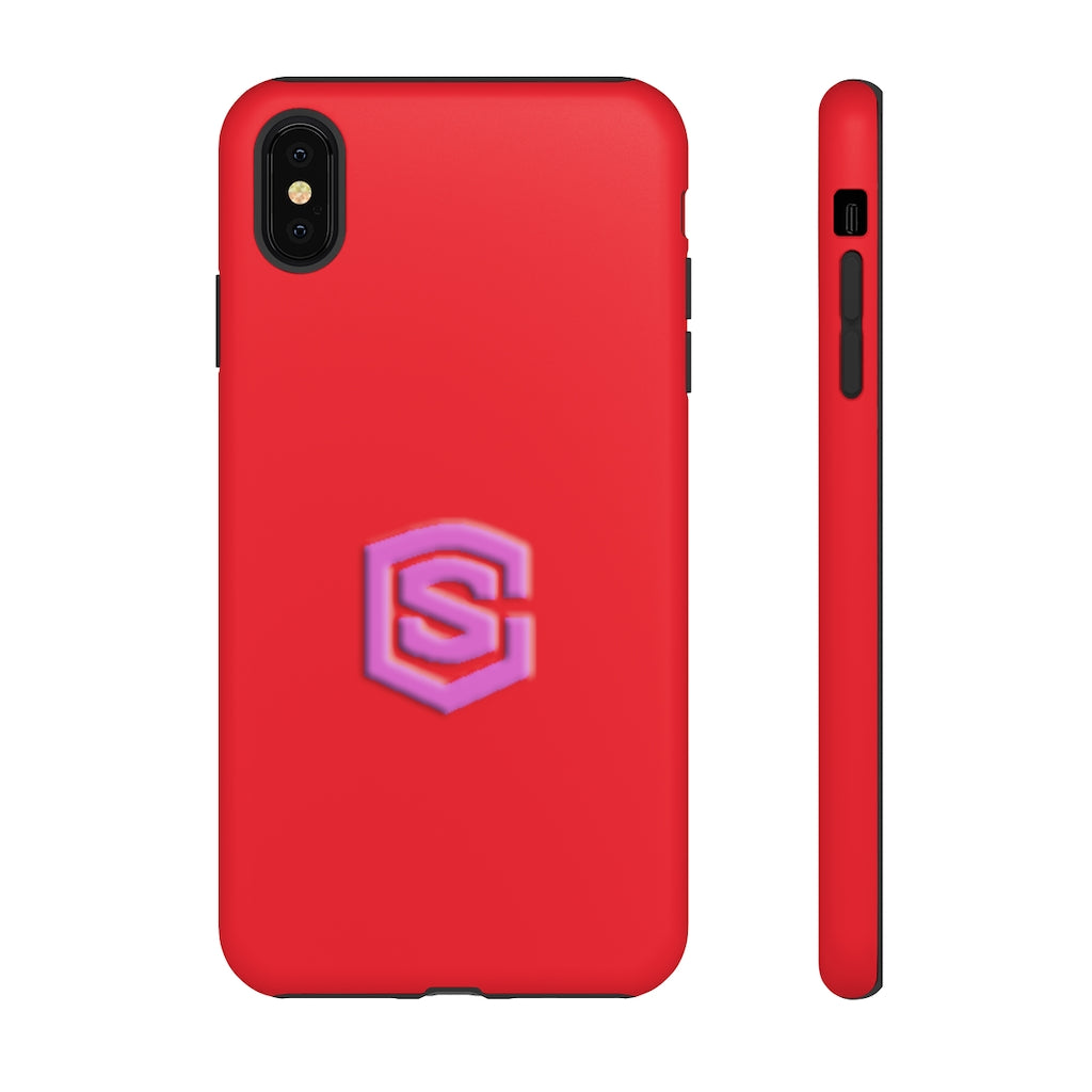 Red Tough Cases Pink Logo