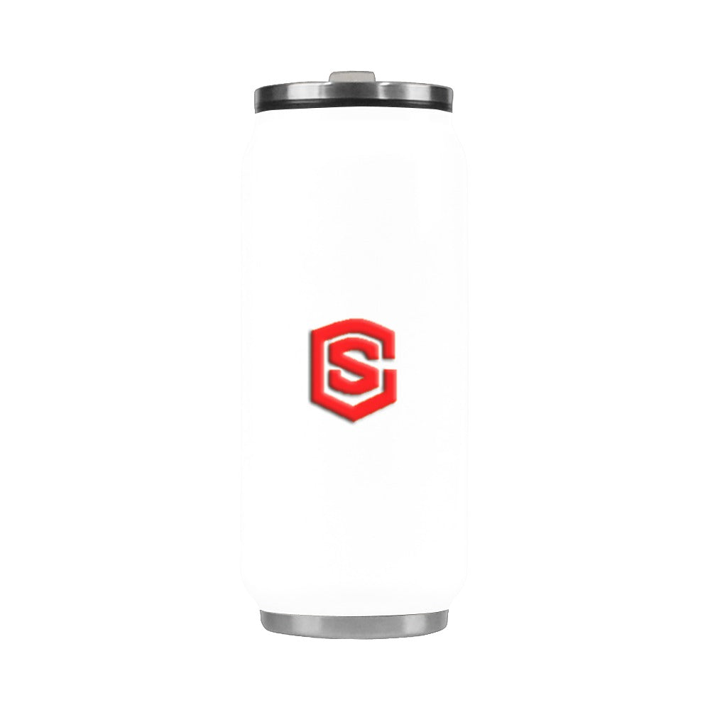 White Stainless Steel Vacuum Mug (13.7 OZ) with Red Logo Stainless Steel Vacuum Mug (13.7 OZ)
