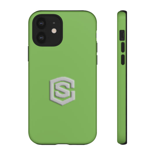 Green Tough Cases Silver Logo