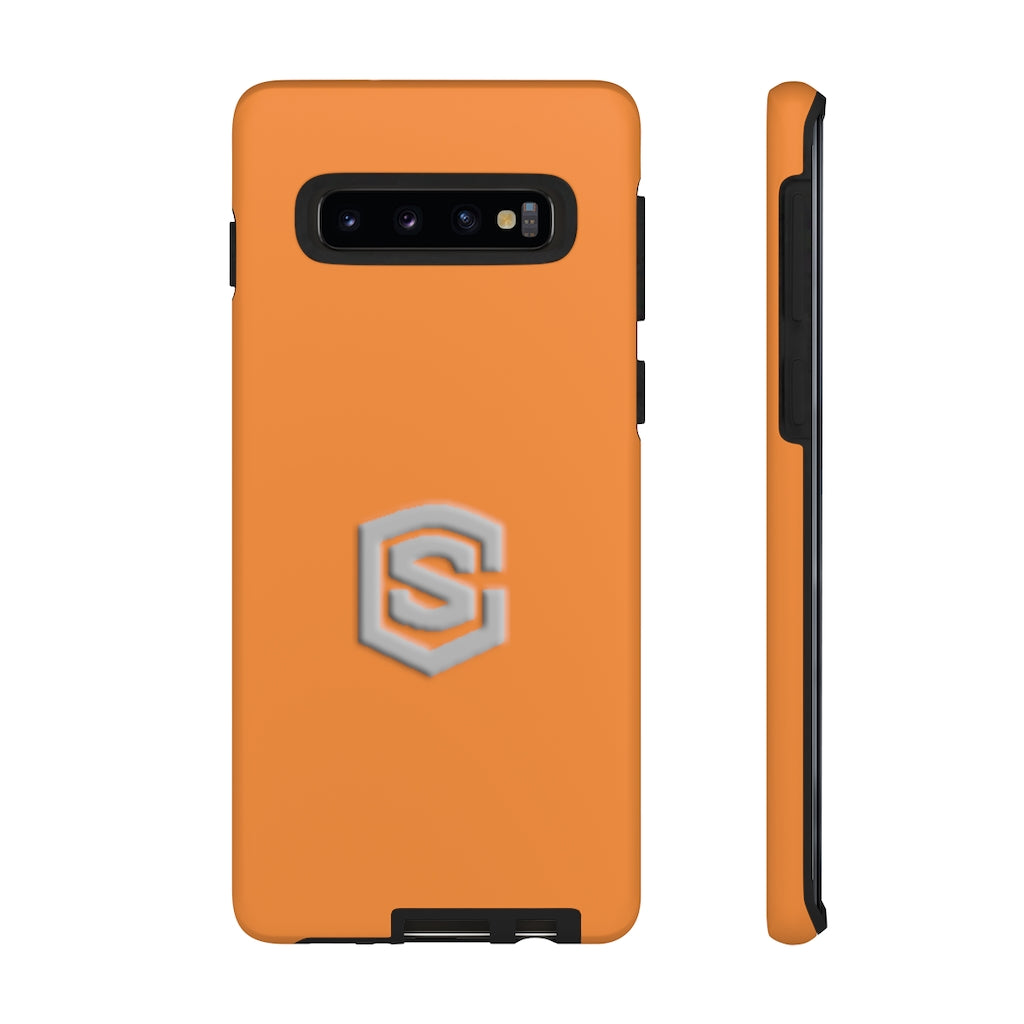 Orange Tough Cases Silver Logo