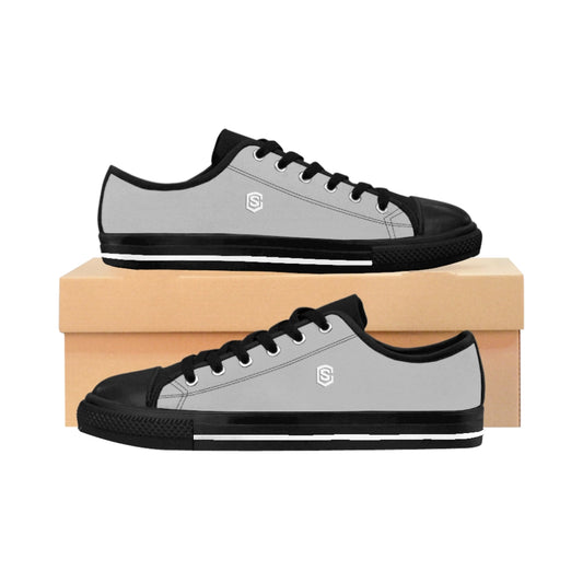 grey Men's Sneakers - white logo