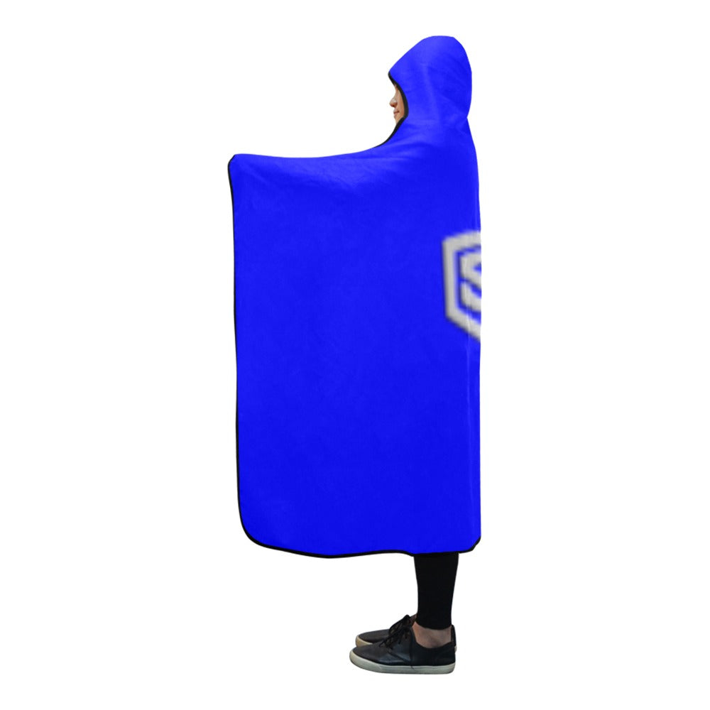 Blue Hooded Blanket 80"x56" with Silver Logo Hooded Blanket 80"x56"