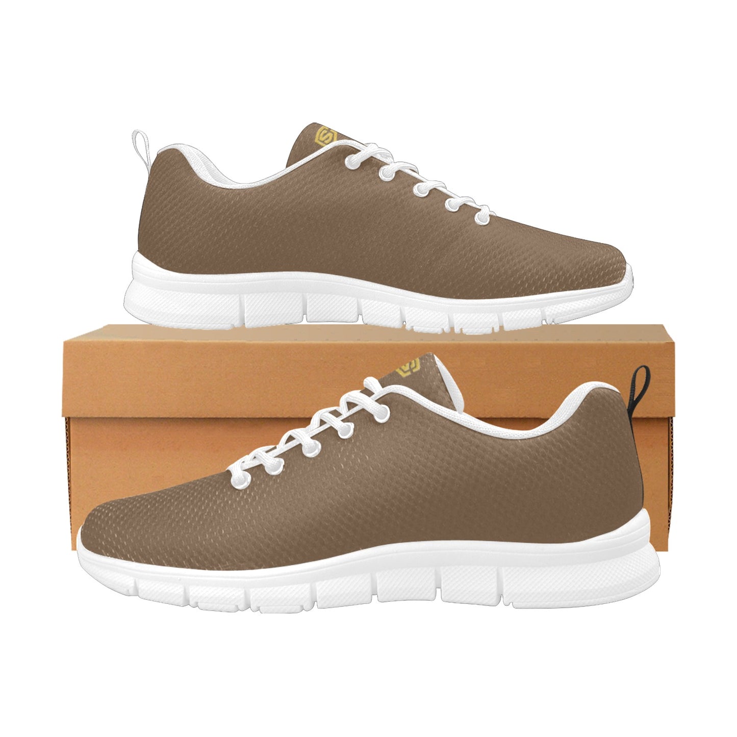 gold Logo Men's Breathable Running Shoes (Model 055)