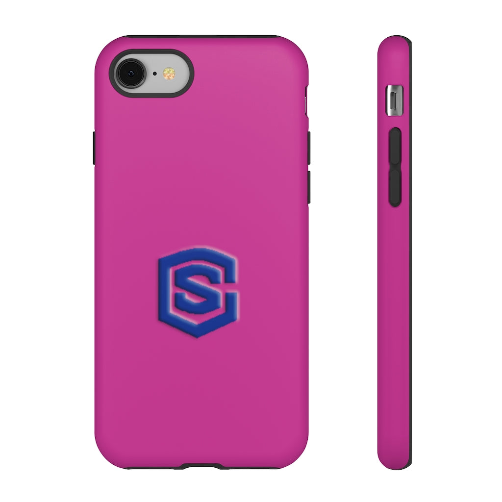 Pink Tough Cases Blue Logo