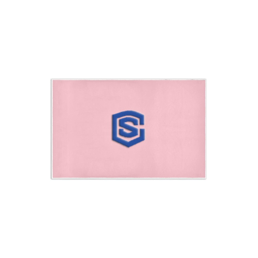 Pink Area Rug 2.6' x 1.7' with Blue Logo Area Rug 2.6' x 1.7'