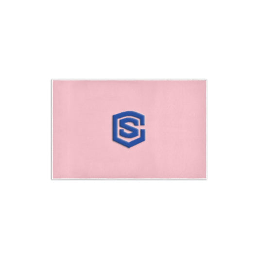 Pink Area Rug 2.6' x 1.7' with Blue Logo Area Rug 2.6' x 1.7'