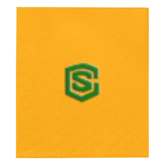 Yellow Quilt with Green Logo Custom Quilt  70" x 80"